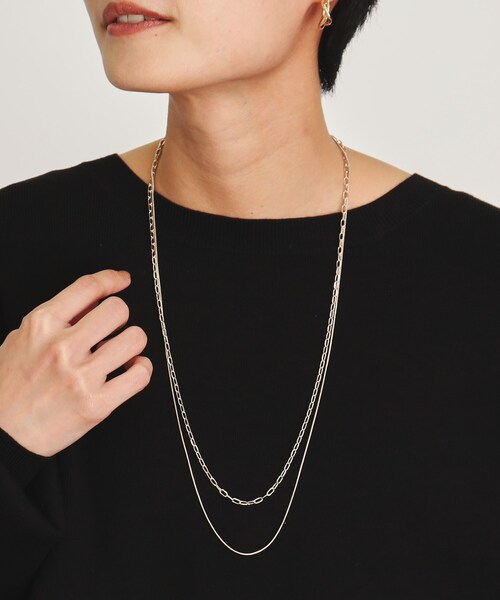 OPAQUE.CLIP（オペークドットクリップ）の「◆2連チェーンネックレス（ネックレス・レディース・シルバー/ゴールド・00）」の6枚目の写真