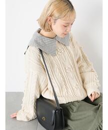 ehka sopo | 花柄ケーブルプルオーバー(ニット/セーター)