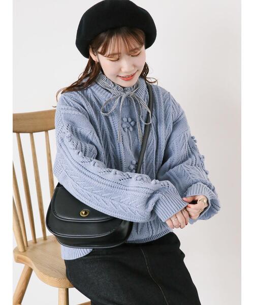 ehka sopo（エヘカソポ）の「花柄ケーブルプルオーバー（ニット