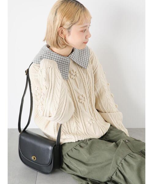 ehka sopo（エヘカソポ）の「花柄ケーブルプルオーバー（ニット