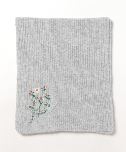 SUPER HAKKA（スーパーハッカ）の「モヘア調ミチクサ刺繍ストール（ストール/ショール・レディース・ライトグレー/チャコール/イエロー・FREE）」の2枚目の写真