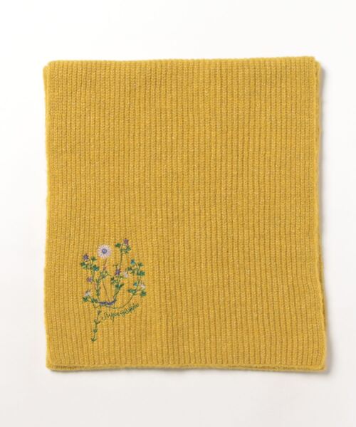 SUPER HAKKA（スーパーハッカ）の「モヘア調ミチクサ刺繍ストール（ストール/ショール・レディース・ライトグレー/チャコール/イエロー・FREE）」の4枚目の写真