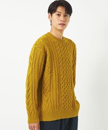 green label relaxing | ウール ポリエステル アラン クルーネック ニット -ウォッシャブル-(ニット/セーター)