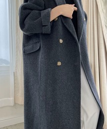 アンゴラ混ウールロングウールコート