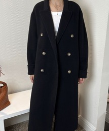 アンゴラ混ウールロングウールコート