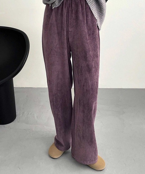 OSYAREVO（オシャレボ）の「コーデュロイ パンツ（その他パンツ・レディース・ベージュ/パープル・MEDIUM/LARGE）」の3枚目の写真