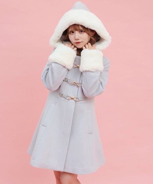 Secret Honey（シークレットハニー）の「フード付リボンビットコート（その他アウター・レディース・オフホワイト/グレー・MEDIUM）」の7枚目の写真