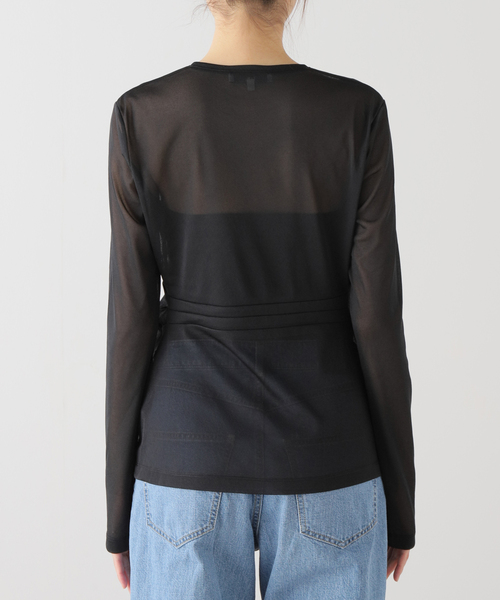 tibi（ティビ）の「【TIBI/ティビ】SHEER GAUZE LONGSLEEVE TOP（シャツ/ブラウス・レディース・ブラック・FREE）」の11枚目の写真