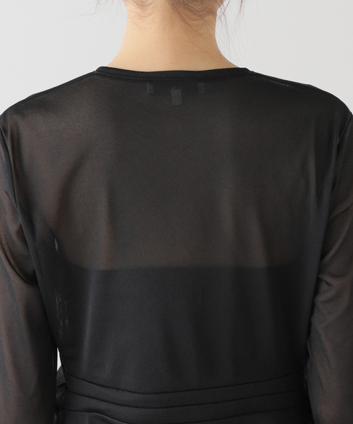 tibi（ティビ）の「【TIBI/ティビ】SHEER GAUZE LONGSLEEVE TOP（シャツ/ブラウス・レディース・ブラック・FREE）」の13枚目の写真