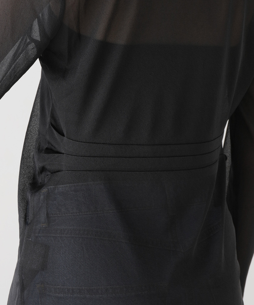 tibi（ティビ）の「【TIBI/ティビ】SHEER GAUZE LONGSLEEVE TOP（シャツ/ブラウス・レディース・ブラック・FREE）」の16枚目の写真