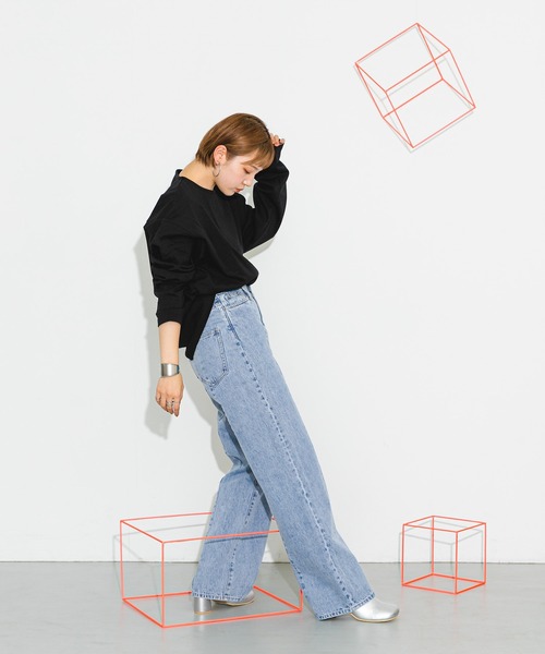 KBF（ケイビーエフ）の「ウエストデザインデニム（デニムパンツ・レディース・ライトブルー/ブルー・36/34/38）」の12枚目の写真