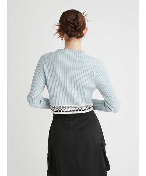 FURFUR（ファーファー）の「ウエストジャガードリブニットトップス（ニット/セーター・レディース・アイボリー/ライトブルー/ブラック・FREE）」の16枚目の写真