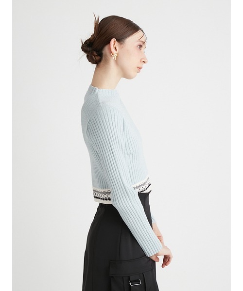 FURFUR（ファーファー）の「ウエストジャガードリブニットトップス（ニット/セーター・レディース・アイボリー/ライトブルー/ブラック・FREE）」の15枚目の写真