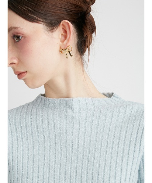 FURFUR（ファーファー）の「ウエストジャガードリブニットトップス（ニット/セーター・レディース・アイボリー/ライトブルー/ブラック・FREE）」の13枚目の写真