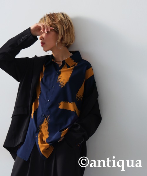 antiqua（アンティカ）の「ペイント柄シャツ（シャツ/ブラウス・レディース・ネイビー・FREE）」の21枚目の写真