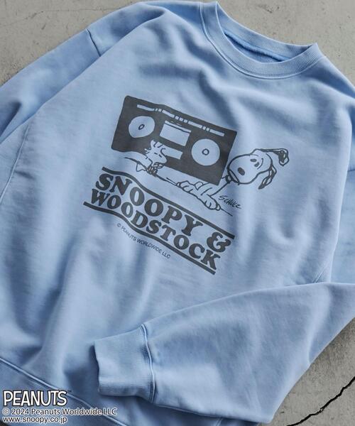 PEANUTS（ピーナッツ）の「PEANUTS(ピーナッツ)×coen　ピグメント裏毛スウェット（スウェット・メンズ・ライトブルー/オフホワイト/ライム/オレンジ/ダークグレー/ライラック・M/L/XL）」の4枚目の写真