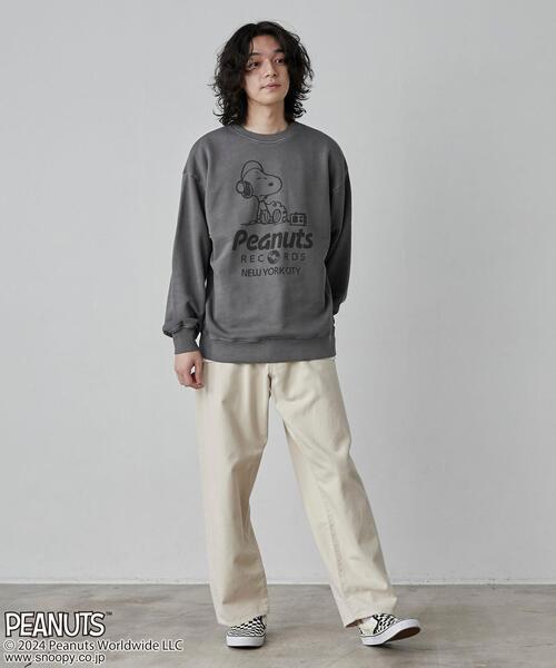 PEANUTS（ピーナッツ）の「PEANUTS(ピーナッツ)×coen　ピグメント裏毛スウェット（スウェット・メンズ・ライトブルー/オフホワイト/ライム/オレンジ/ダークグレー/ライラック・M/L/XL）」の14枚目の写真