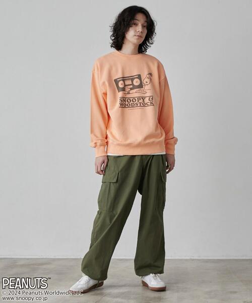 PEANUTS（ピーナッツ）の「PEANUTS(ピーナッツ)×coen　ピグメント裏毛スウェット（スウェット・メンズ・ライトブルー/オフホワイト/ライム/オレンジ/ダークグレー/ライラック・M/L/XL）」の16枚目の写真