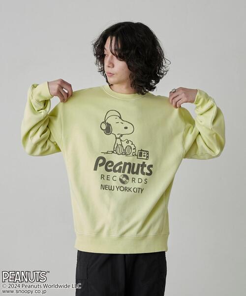 PEANUTS（ピーナッツ）の「PEANUTS(ピーナッツ)×coen　ピグメント裏毛スウェット（スウェット・メンズ・ライトブルー/オフホワイト/ライム/オレンジ/ダークグレー/ライラック・M/L/XL）」の19枚目の写真