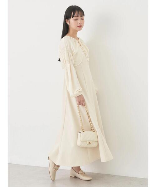 earth music&ecology（アースミュージックアンドエコロジー）の「SET2点ボレロ+キャミワンピース（ワンピース・レディース・ピンク系その他2/アイボリー・FREE）」の8枚目の写真