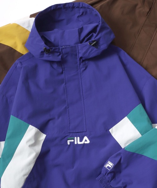 FILA(フィラ)の「FILA/フィラ オーバーサイズ 切替 アノラックパーカー/トラックジャケット/ナイロンジャケット/プルオーバー レディース メンズ(ナイロンジャケット・レディース・ブルー/ブラウン/ブラック・M/LL/L)」の18枚目の写真