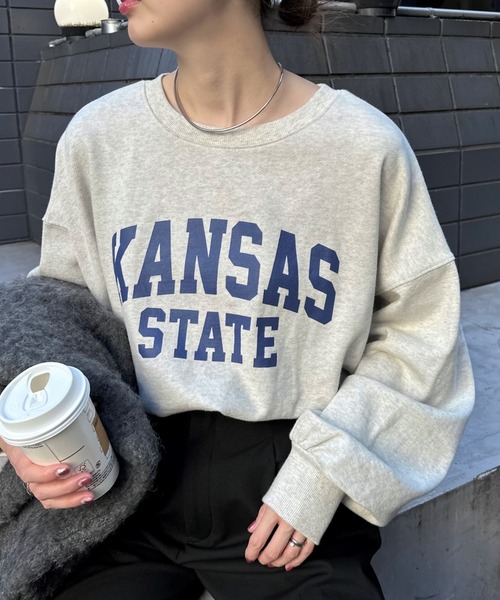 CIAOPANIC TYPY（チャオパニックティピー）の「アソート柄サイドスリットスウェット（スウェット・レディース・ホワイト/ネイビー/グレー・ONE SIZE）」の4枚目の写真