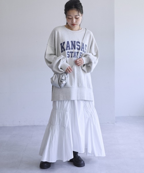 CIAOPANIC TYPY（チャオパニックティピー）の「アソート柄サイドスリットスウェット（スウェット・レディース・ホワイト/ネイビー/グレー・ONE SIZE）」の12枚目の写真