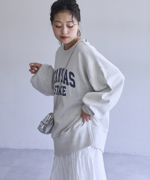 CIAOPANIC TYPY（チャオパニックティピー）の「アソート柄サイドスリットスウェット（スウェット・レディース・ホワイト/ネイビー/グレー・ONE SIZE）」の9枚目の写真