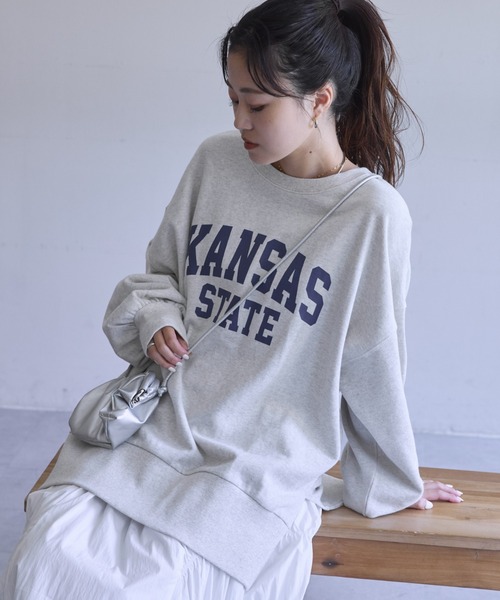 CIAOPANIC TYPY（チャオパニックティピー）の「アソート柄サイドスリットスウェット（スウェット・レディース・ホワイト/ネイビー/グレー・ONE SIZE）」の7枚目の写真