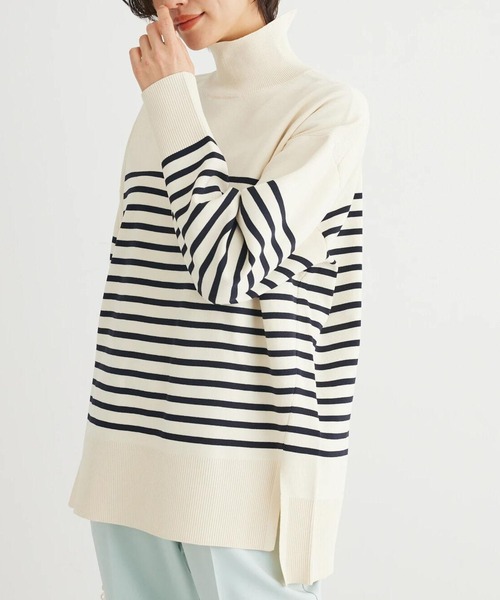 Green Parks(グリーンパークス)の「かるい ニットチュニック(チュニック・レディース・オフホワイト/その他7/イエロー/サックスブルー・FREE)」の4枚目の写真