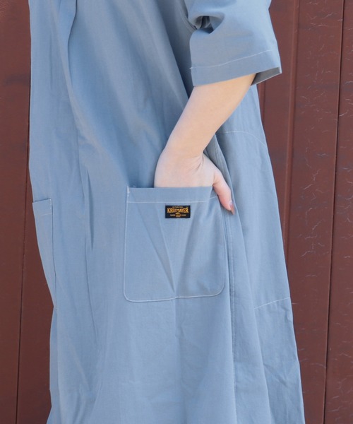 KRIFF MAYER Lady's Collection(クリフメイヤーレディースコレクション)の「ユーティリティーワンピ(シャツワンピース・レディース・カラフル/ベージュ/ネイビー/ナチュラル/グレー/サックスブルー・MEDIUM/LARGE)」の15枚目の写真