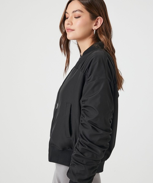 FOREVER 21(フォーエバー トゥエンティーワン)の「シャーリングブルソン(ブルゾン・レディース・ブラック/ベージュ・LARGE/MEDIUM)」の3枚目の写真