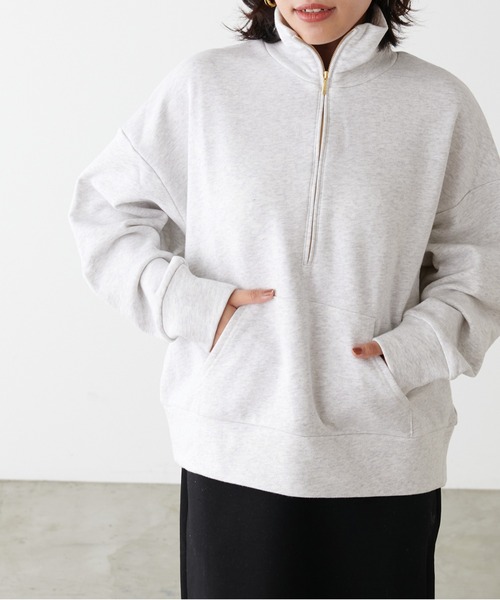 LARUTA(ラルータ)の「【LARUTA】ジップ付き裏毛プルオーバー(Tシャツ/カットソー・レディース・オートミール/ブルー系その他/アイボリー・FREE)」の20枚目の写真