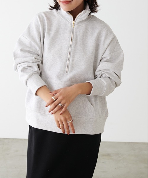LARUTA(ラルータ)の「【LARUTA】ジップ付き裏毛プルオーバー(Tシャツ/カットソー・レディース・オートミール/ブルー系その他/アイボリー・FREE)」の21枚目の写真