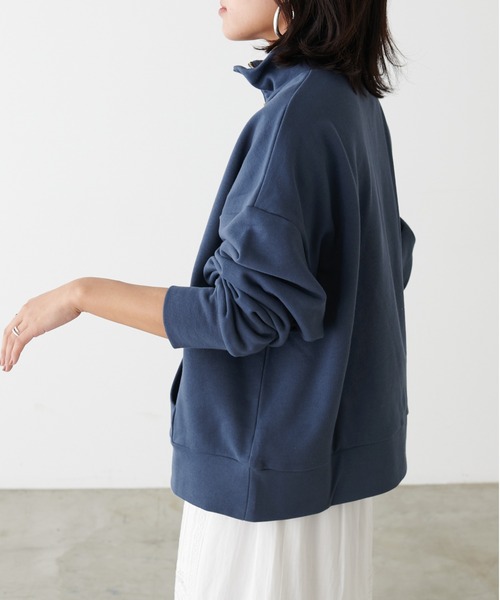 LARUTA(ラルータ)の「【LARUTA】ジップ付き裏毛プルオーバー(Tシャツ/カットソー・レディース・オートミール/ブルー系その他/アイボリー・FREE)」の14枚目の写真