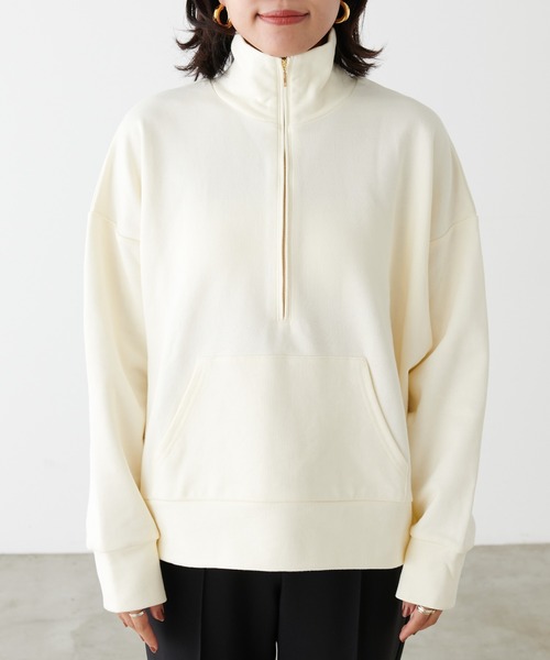 LARUTA(ラルータ)の「【LARUTA】ジップ付き裏毛プルオーバー(Tシャツ/カットソー・レディース・オートミール/ブルー系その他/アイボリー・FREE)」の10枚目の写真