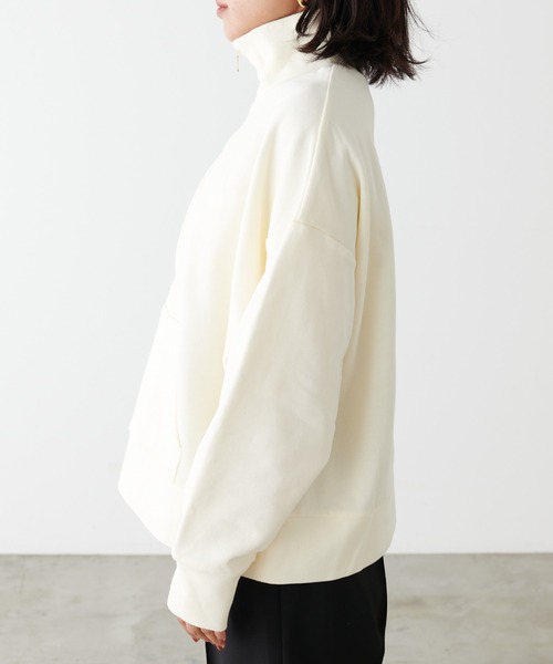 LARUTA(ラルータ)の「【LARUTA】ジップ付き裏毛プルオーバー(Tシャツ/カットソー・レディース・オートミール/ブルー系その他/アイボリー・FREE)」の9枚目の写真