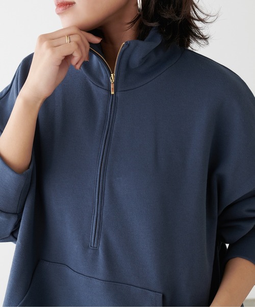 LARUTA(ラルータ)の「【LARUTA】ジップ付き裏毛プルオーバー(Tシャツ/カットソー・レディース・オートミール/ブルー系その他/アイボリー・FREE)」の15枚目の写真
