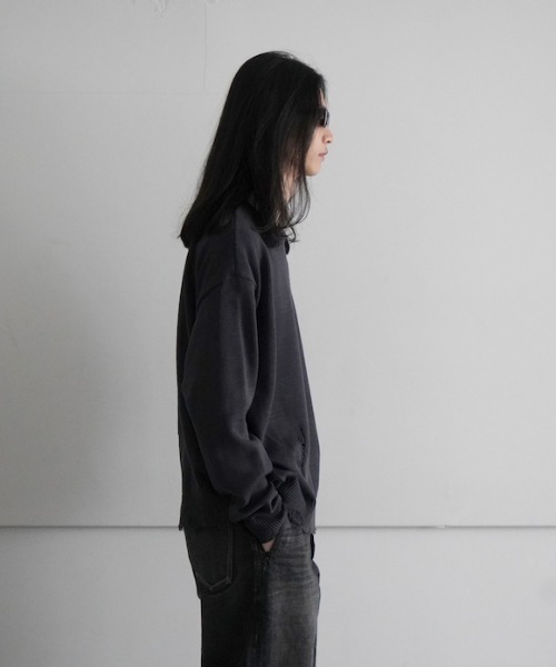 ANDREDAMO 売れ筋商品|||アンドレダモ ニット&セーター アウター レディース Sweaters Black ANDER DAMAGE CREW（ニット/セーター）｜ANDER（アンダー）の