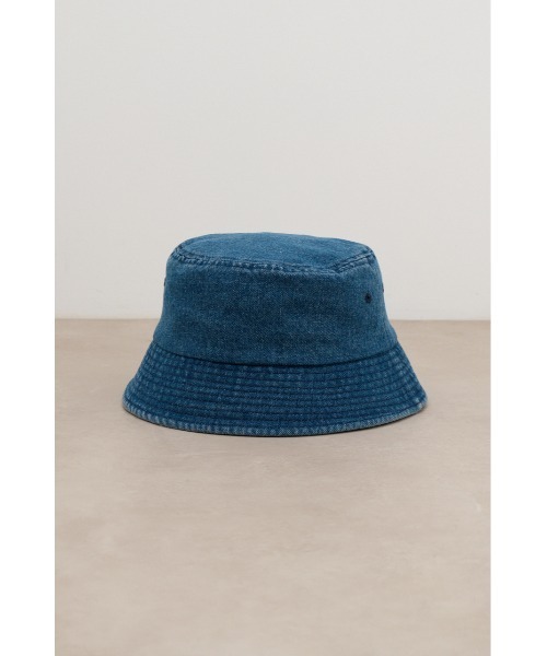 AZUL by moussy（アズールバイマウジー）の「ロゴプレートストーンウォッシュバケットハット（ハット・メンズ・ブルー・FREE）」の7枚目の写真
