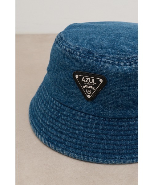 AZUL by moussy（アズールバイマウジー）の「ロゴプレートストーンウォッシュバケットハット（ハット・メンズ・ブルー・FREE）」の8枚目の写真