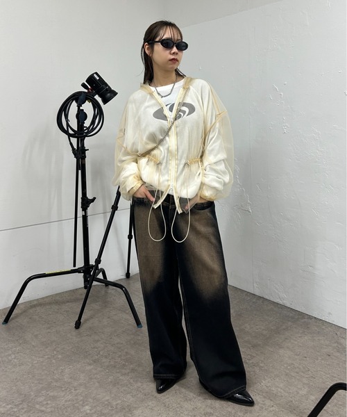 Six M（シックスエム）の「【Six M/シックスエム】チュールパーカー（シャツ/ブラウス・レディース・ライトベージュ/ブラック/ライトグレー・FREE）」の10枚目の写真