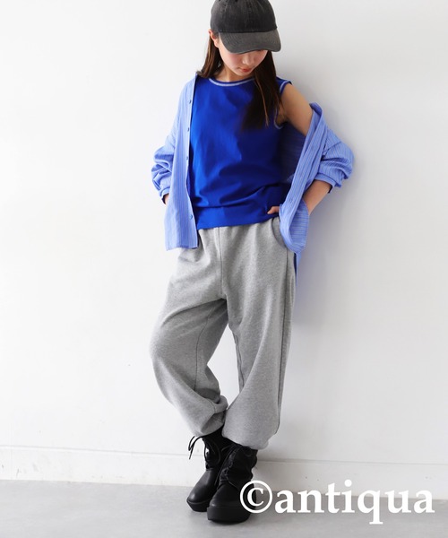 antiqua(アンティカ)の「配色ステッチタンクトップ(タンクトップ・キッズ・ブラック×ホワイト/ホワイト/ブラック/ブルー/オレンジ/ホワイト系その他/杢グレー・150/160/140)」の21枚目の写真