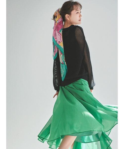 Te chichi（テチチ）の「柄アソートスカーフ（ストール/ショール・レディース・ブラウン/グリーン/ネイビー・F）」の4枚目の写真