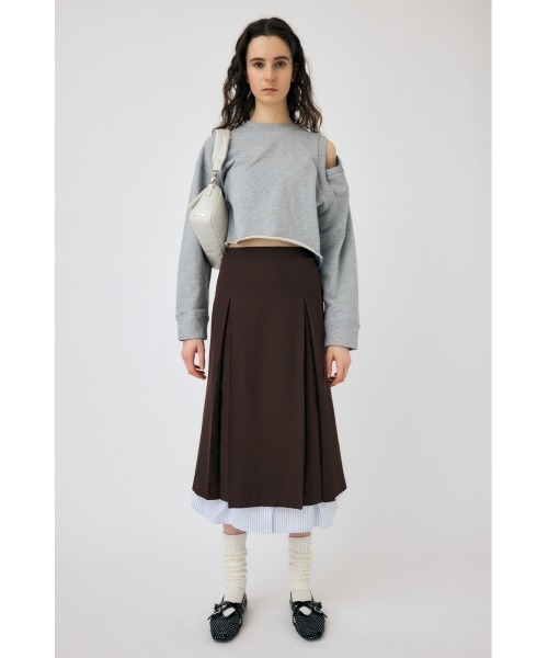 MOUSSY(マウジー)の「LAYERED MIDI スカート(スカート・レディース・チャコールグレー/ブラウン・1/2)」の1枚目の写真