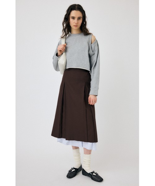 MOUSSY(マウジー)の「LAYERED MIDI スカート(スカート・レディース・チャコールグレー/ブラウン・1/2)」の5枚目の写真