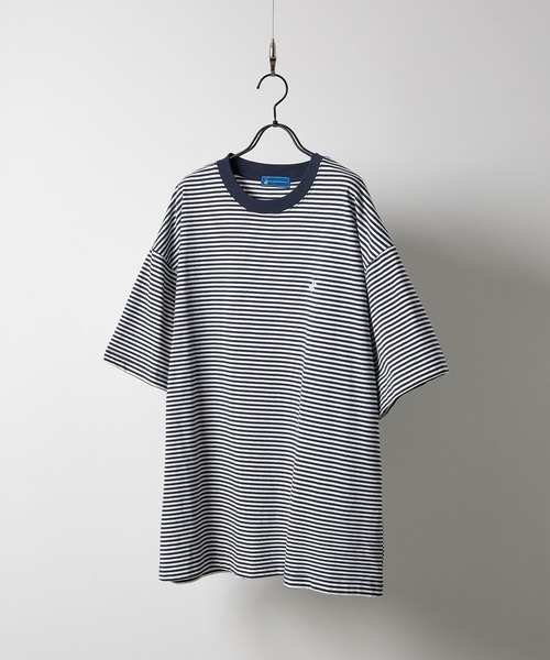 BEVERLY HILLS POLO CLUB（ビバリーヒルズポロクラブ）の「BEVERLY HILLS POLO CLUB / ビバリーヒルズポロクラブ 別注 ワンポイントロゴ刺繍　オーバーサイズ半袖Tシャツ（Tシャツ/カットソー・メンズ・ブラック系/ホワイト/ダークネイビー/ブラック系1/ブラック/ネイビー系・M/L）」の12枚目の写真