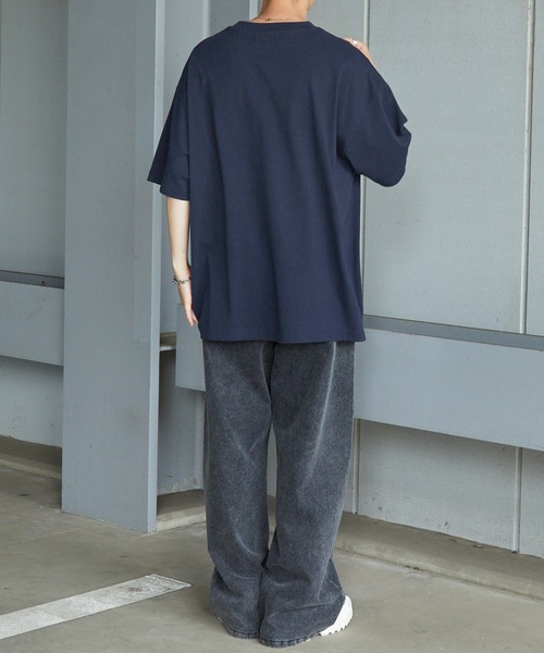 BEVERLY HILLS POLO CLUB（ビバリーヒルズポロクラブ）の「BEVERLY HILLS POLO CLUB / ビバリーヒルズポロクラブ 別注 ワンポイントロゴ刺繍　オーバーサイズ半袖Tシャツ（Tシャツ/カットソー・メンズ・ブラック系/ホワイト/ダークネイビー/ブラック系1/ブラック/ネイビー系・M/L）」の19枚目の写真