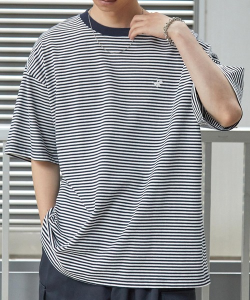 BEVERLY HILLS POLO CLUB（ビバリーヒルズポロクラブ）の「BEVERLY HILLS POLO CLUB / ビバリーヒルズポロクラブ 別注 ワンポイントロゴ刺繍　オーバーサイズ半袖Tシャツ（Tシャツ/カットソー・メンズ・ブラック系/ホワイト/ダークネイビー/ブラック系1/ブラック/ネイビー系・M/L）」の21枚目の写真