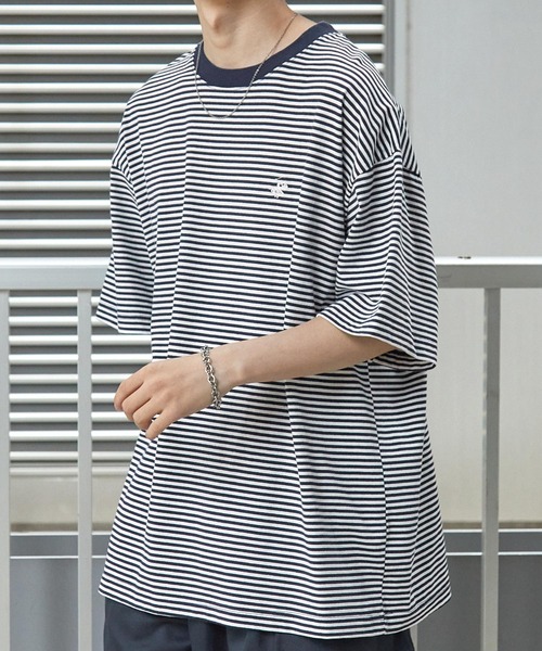 BEVERLY HILLS POLO CLUB（ビバリーヒルズポロクラブ）の「BEVERLY HILLS POLO CLUB / ビバリーヒルズポロクラブ 別注 ワンポイントロゴ刺繍　オーバーサイズ半袖Tシャツ（Tシャツ/カットソー・メンズ・ブラック系/ホワイト/ダークネイビー/ブラック系1/ブラック/ネイビー系・M/L）」の22枚目の写真